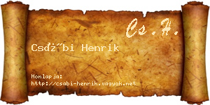 Csábi Henrik névjegykártya